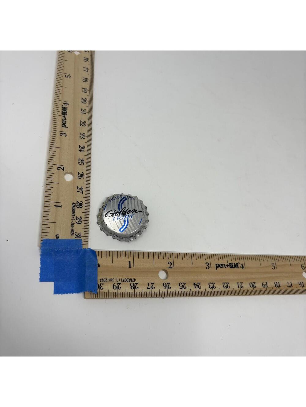 Golden Light Beer Bottle Cap Pin Breweriana Light-Up *LIGHT DOESN'T WORK*